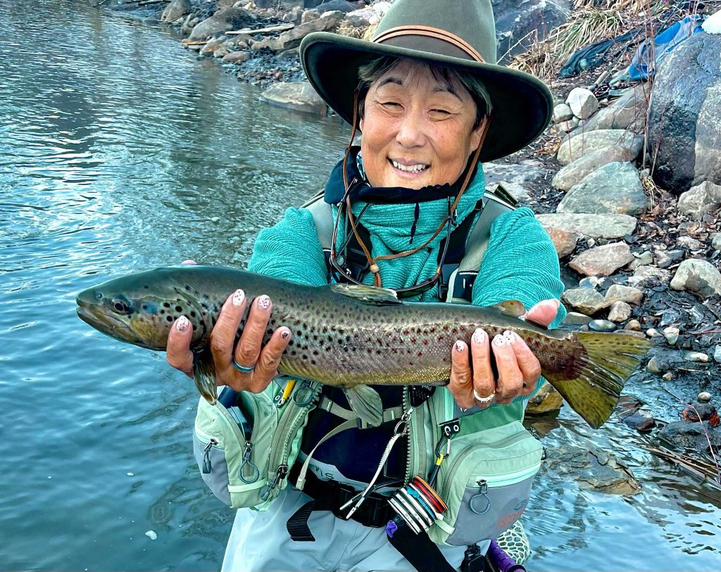 Durango-Colorado-Pauline-Ellis-with-a-Brown-Trout
