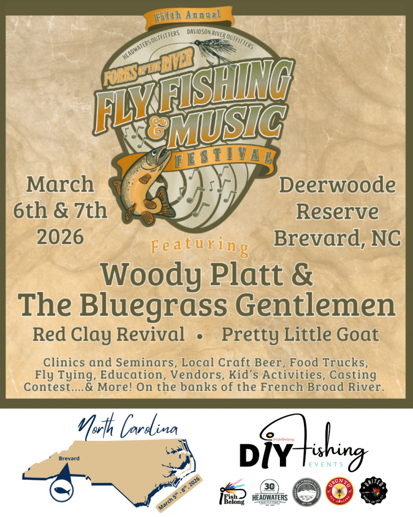 2026 North Carolina Forks of the River Fly Fishing and Music Festival Flyer 1080 x 1350