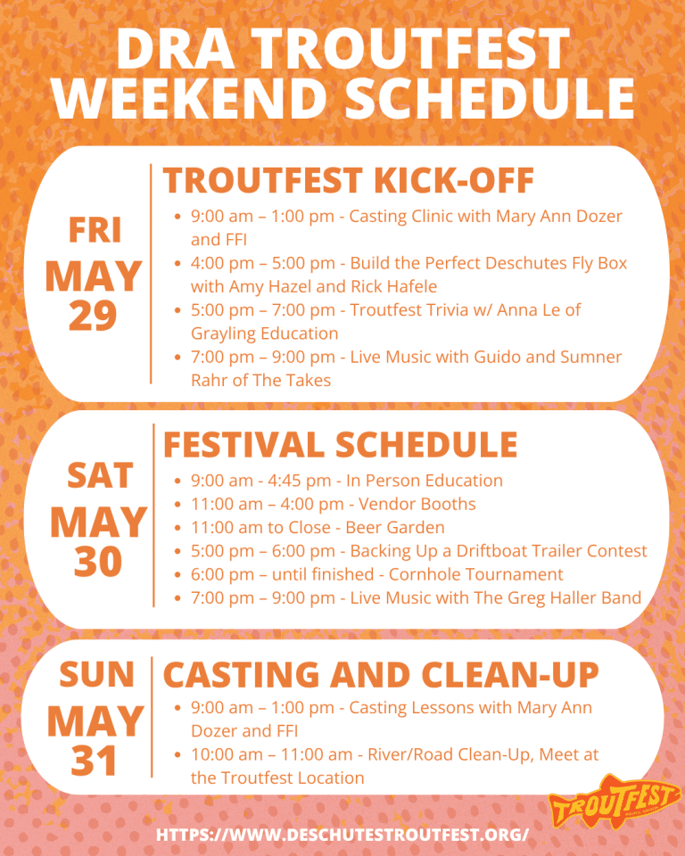 2026 Troutfest Weekend Event Schedule